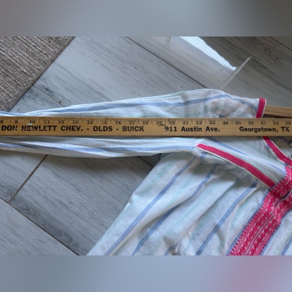 Vineyard Vines Crochet Trim Striped Knit 100% Cotton Boho Tunic Size M Beach - Picture 8 of 8